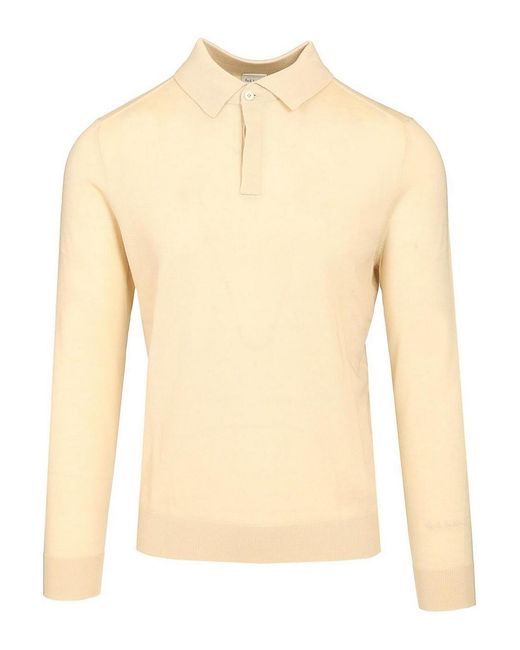Paul Smith Natural Long-Sleeved Polo Shirt for men