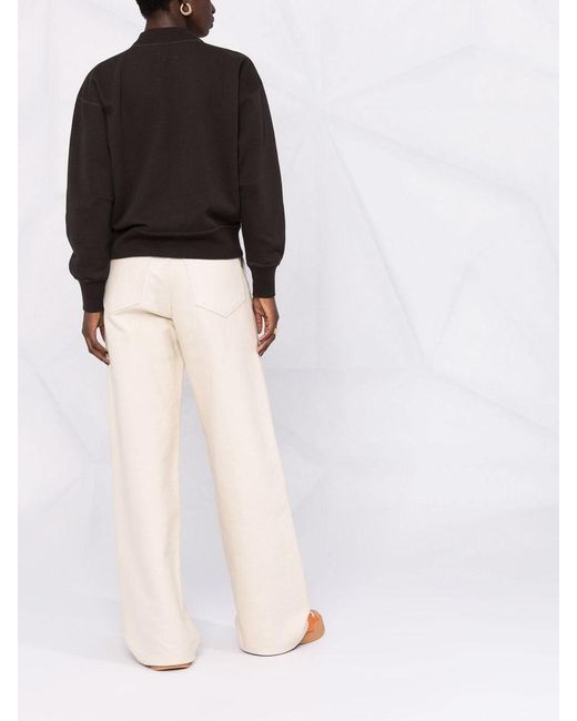 Isabel Marant Black Moby Sweatshirt With Logo And High Neck