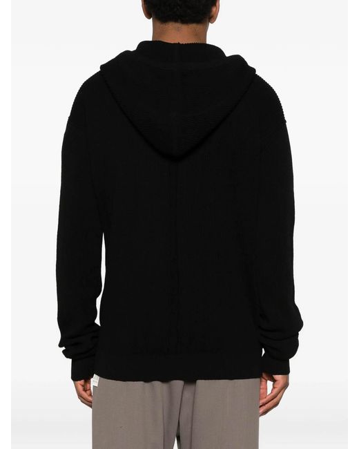 Rick Owens Black Zipped Hoodie for men