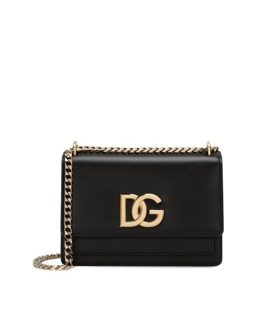 Dolce & Gabbana Black Logo Plaque Bag