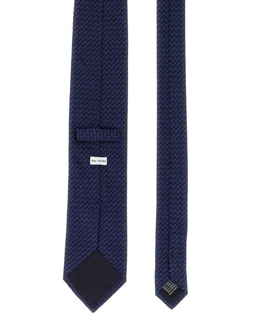 Pal Zileri Blue Patterned Silk Tie for men