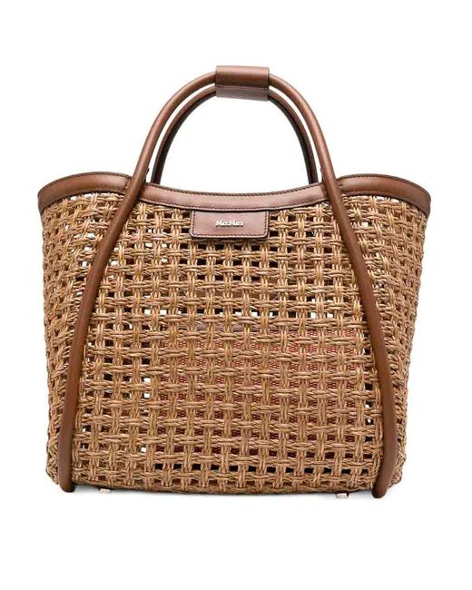 Max Mara Brown Marinecesto Leather Bag