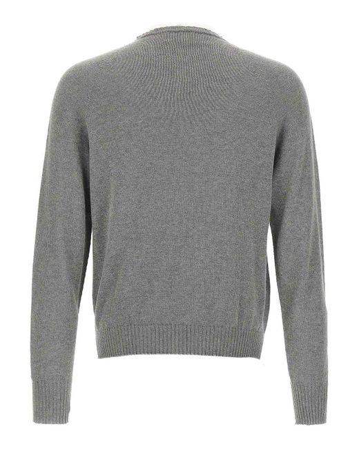 Ma'ry'ya Gray Cashmere Cotton Sweater for men