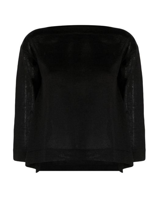 Daniela Gregis Black Knitted Boatneck Sweater