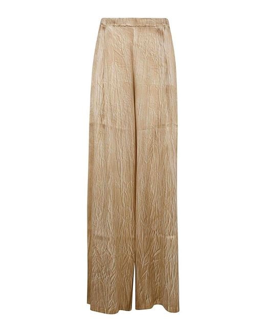 Avant Toi Natural Crumpled Effect Silk Palazzo Pants