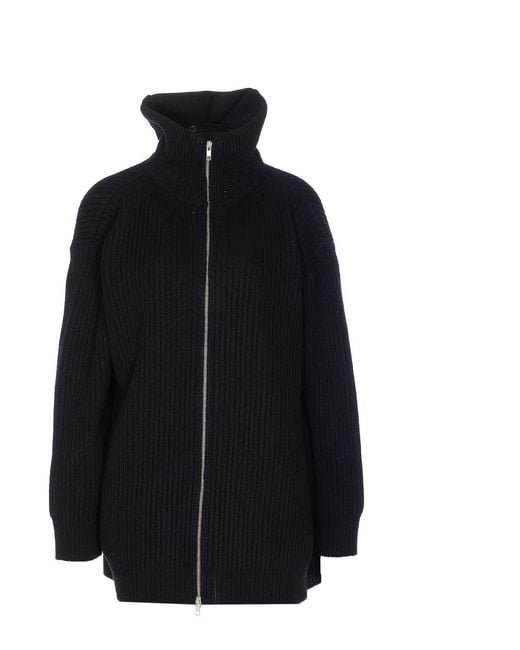 MM6 by Maison Margiela Blue Ribbed Knit Cardigan Dress