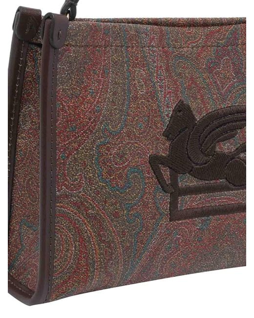 Etro Brown Pegaso Arnica Pouch