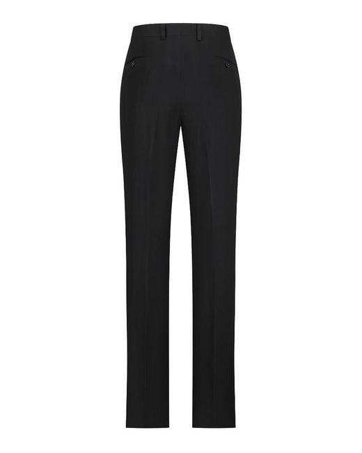 Lardini Black Straight Leg Cotton Trousers for men