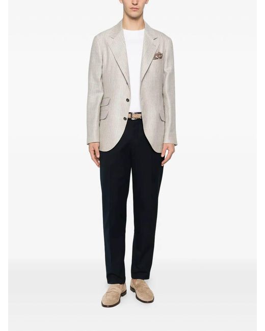 Brunello Cucinelli White Deconstructed Blazer for men
