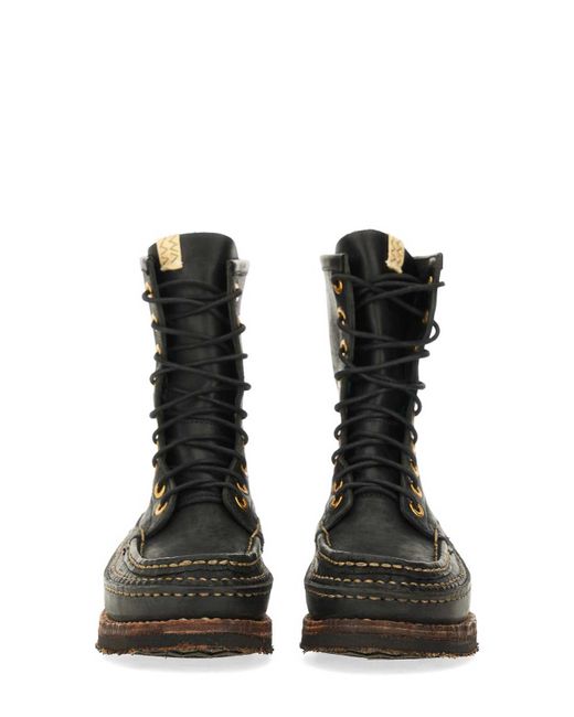 Visvim Black Boot Grizzly Camper Hi-Folk for men