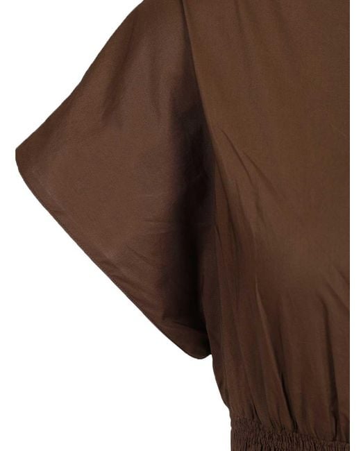 Matteau Brown Shirred Waist Mini Dress