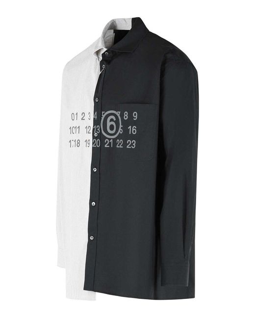 MM6 by Maison Margiela Black Color Block And Cotton Shirt for men