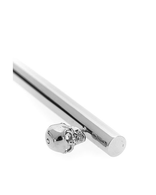 McQueen White Cross-Bar Earrings