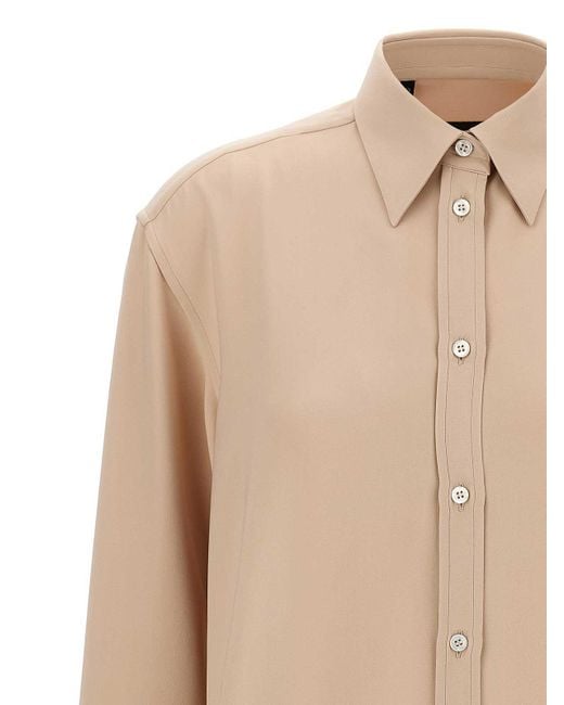 Brioni Natural Cady Silk Shirt