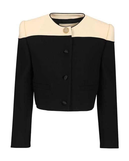 Valentino Garavani Black Two-Tone Wool Jacket