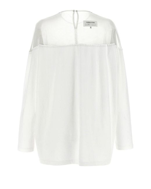 MM6 by Maison Margiela White Tulle Insert T-Shirt