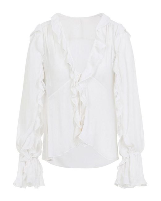 Alberta Ferretti White Creponne Shirt