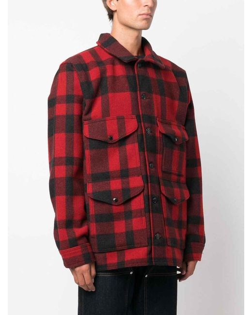Filson Red Wool Shirt Jacket for men