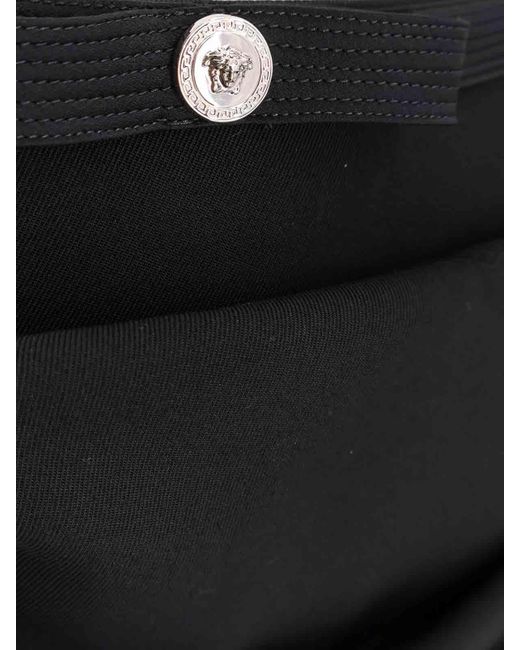 Versace Black Sustainable Wool Mini Skirt With Medusa Detail