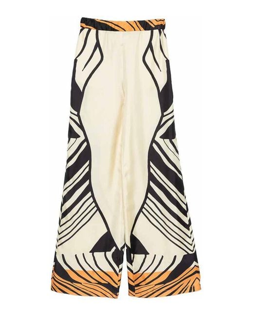 Raquel Diniz White Abstract-Pattern Trousers