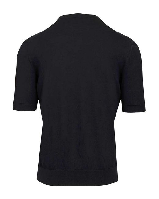 Fedeli Black Ribbed T-Shirt for men