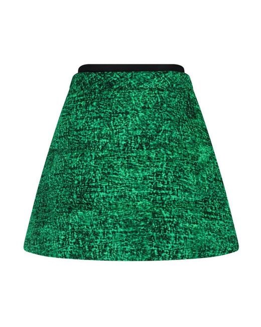 Moncler Green Printed Mini Skirt