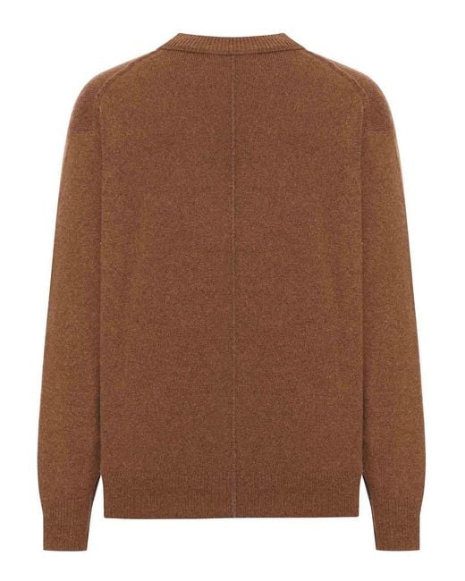 Roberto Collina Brown Wool Cardigan With Contrast Stitching for men