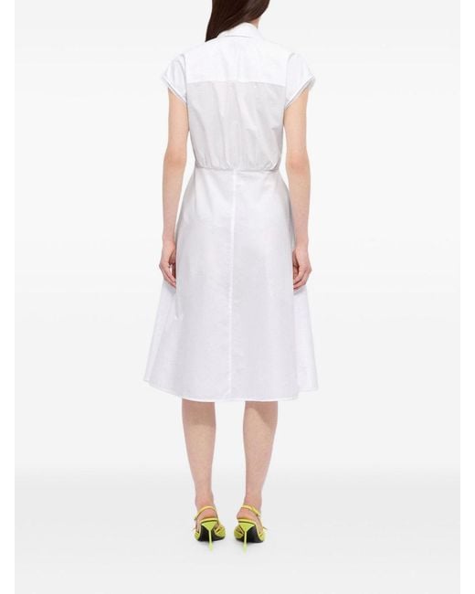 MSGM White Midi Dress With Pocket