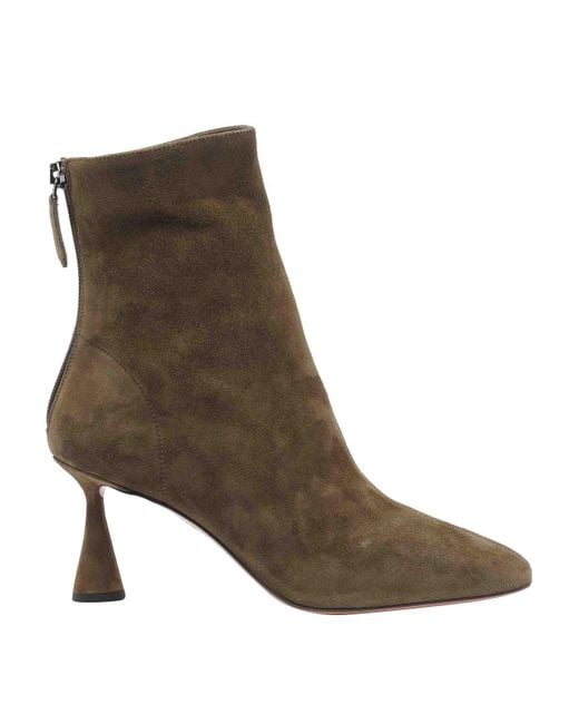 Aquazzura Brown Moss Amore Pump Booties