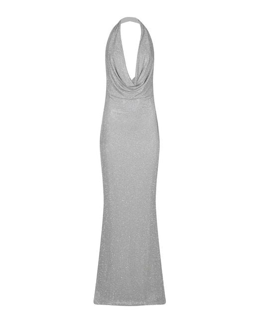 Twentyfourhaitch Gray Dress Made Of Nylon Blend