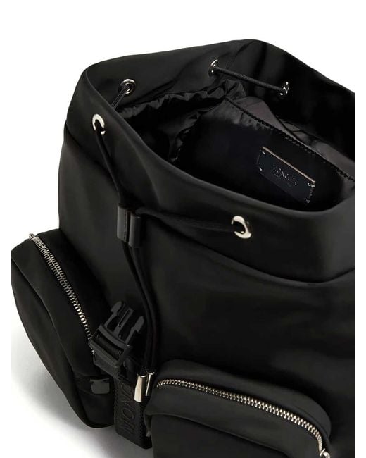 Moncler Black Nylon Backpack With Leather Inserts