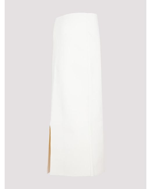 Jil Sander White Viscose Skirt