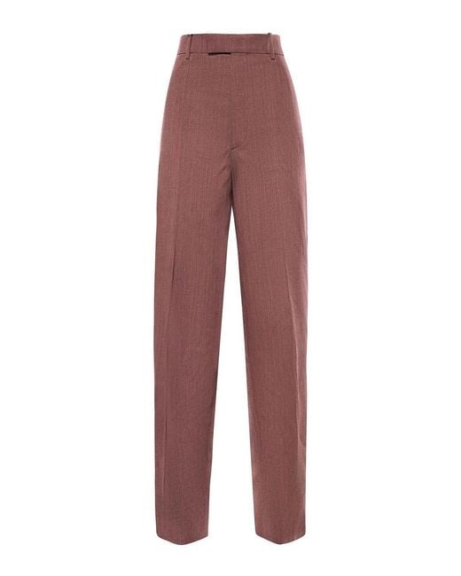 Bottega Veneta Purple Wool And Linen Trousers