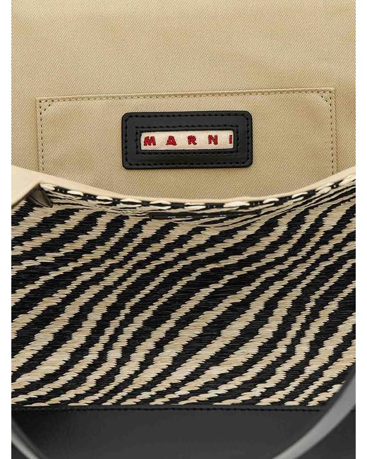 Marni Black Waves Shopping Bag