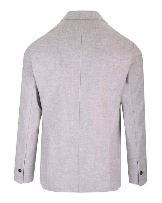 Barba Napoli Gray Easy Double Breasted Jacket for men
