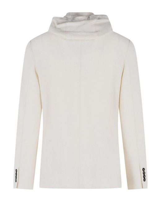 Eleventy White Wool Hooded Blazer for men