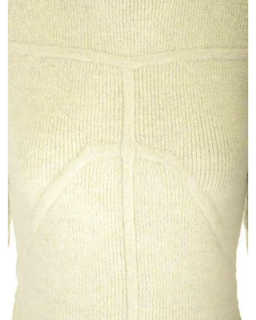 Rick Owens Yellow Ribbed Knit Mermaid Dress