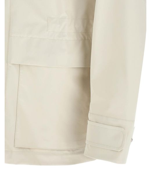 Brunello Cucinelli White Waterproof Jacket Puffer Jackets Multicolor for men