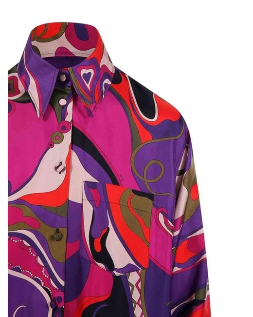 Emilio Pucci Red Graphic-Pattern Shirt