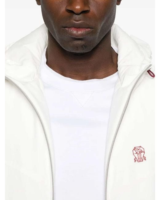 Brunello Cucinelli White T-Shirt With Faux-Layering for men