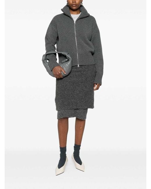 Extreme Cashmere Gray Cashmere Zipped Cardigan