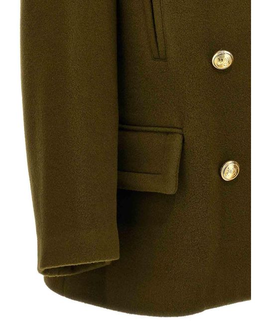 Palm Angels Green Palm Embroidery Coat