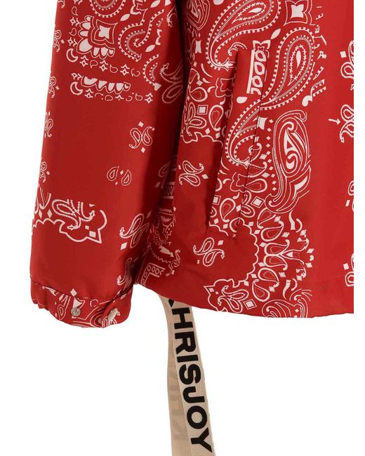 Khrisjoy Red Windbreaker Bandana Hood Jacket for men
