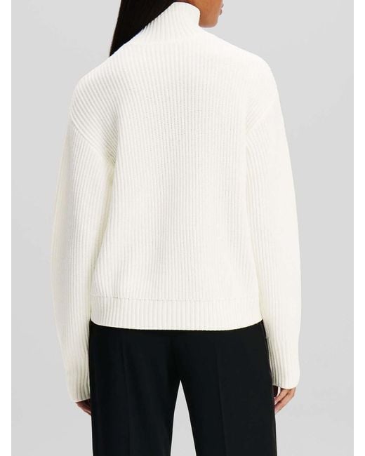 Karl Lagerfeld White Soutache Signature Chunky Knit