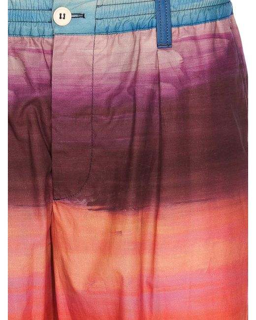 Marni Orange Bermuda Dark Side Of The Moon Print for men