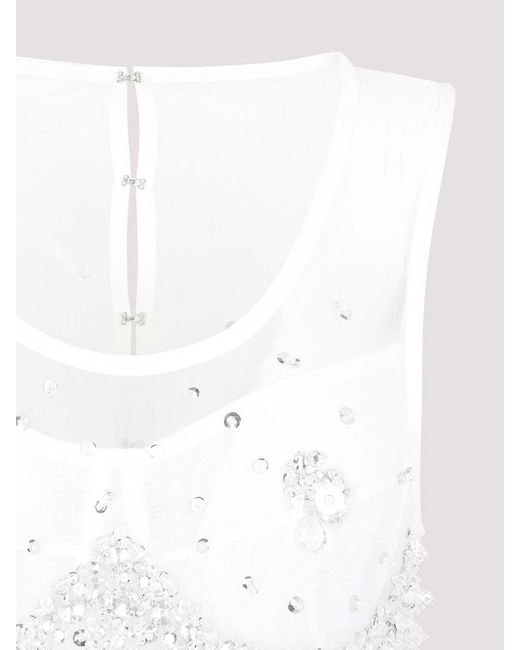 Bottega Veneta White Crystal Dress