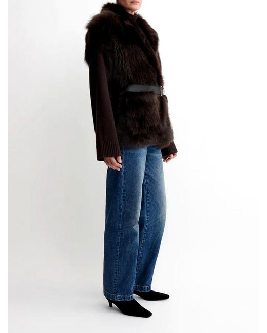 Arma Black Marta Reversible Shearling Vest for men