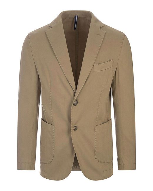 RUSSO CAPRI Green Oxford Cotton Blazer for men