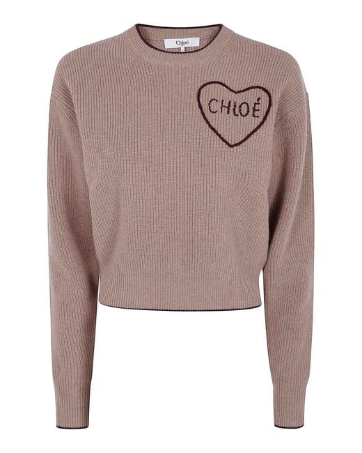 Chloé Brown Round Neck Sweater