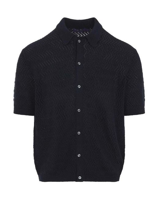 Ralph Lauren Blue Short Sleeves Polo Cardigan for men